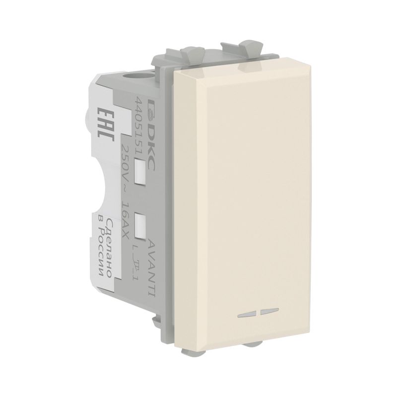 Кнопка модульная 1мод. Avanti "Ванильная дымка" 16А беж. DKC 4405151