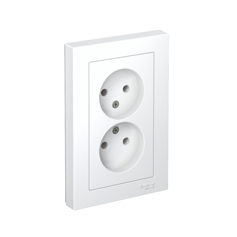 Розетка 2-м СП AtlasDesign 16А IP20 без заземл. в сборе бел. SE ATN000120
