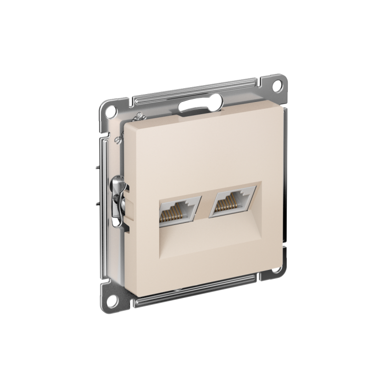 Розетка компьютерная 2-м AtlasDesign RJ45 кат.5E механизм беж. SE ATN000285