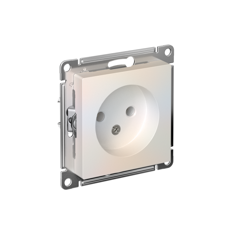 Розетка 1-м СП AtlasDesign 16А IP20 без заземл. без защ. шторок механизм жемчуж. SE ATN000441
