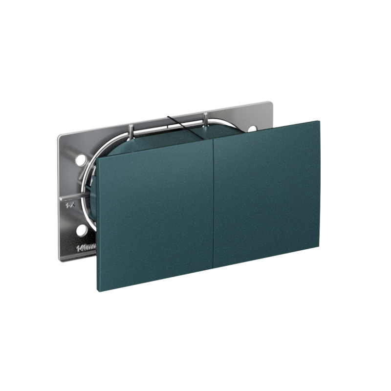 Розетка 2-м СП AtlasDesign 16А IP20 с заземл. защ. шторки с крышкой в сборе изумруд SE ATN000828