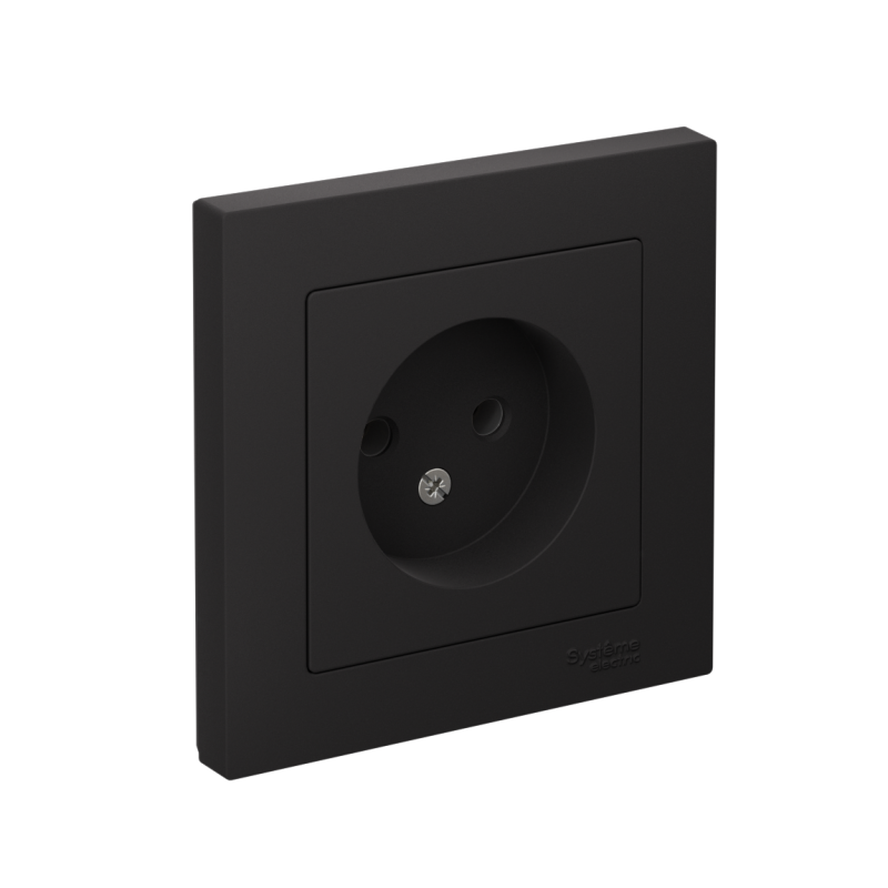 Розетка 1-м СП AtlasDesign 16А IP20 без заземл. в сборе карбон SE ATN001040