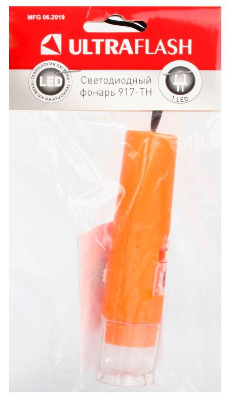 Фонарь 917-TH (1LED 1 режим 3хAG10; блист-пакет; оранж.) Ultraflash 12415