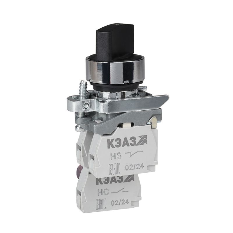 Переключатель КПЕ1121РС 2но+1нз ручка фикс 2поз IP40 черн. КЭАЗ 271787