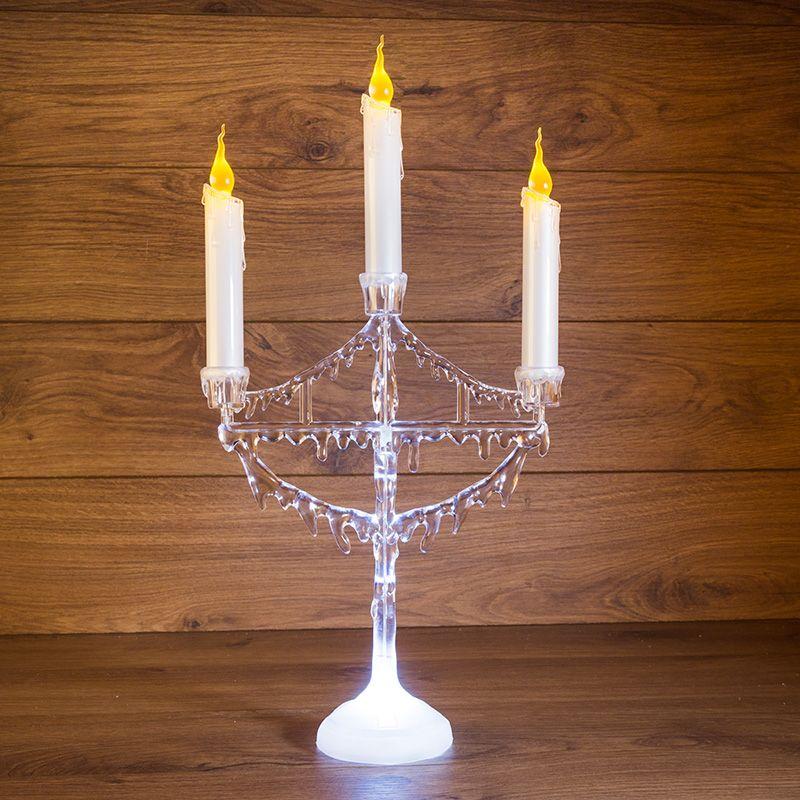 Фигура светодиодная "Подсвечник со свечками" 4LED 0.5Вт IP20 на подставке элементы питания 3хAAA (не в компл.) Neon-Night 513-034