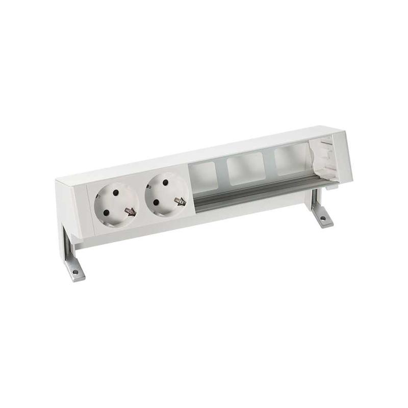 Блок розеточный настольный 2х2P+E 3 пустых мод. бел. Simon 400 42502000-130