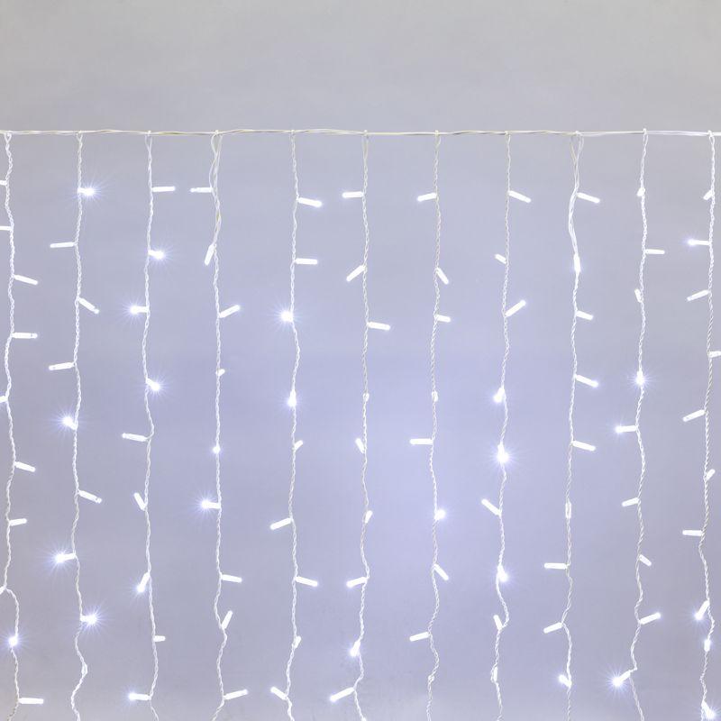 Гирлянда светодиодная "Светодиодный Дождь" 2х1.5м 300LED бел. 23Вт 230В IP65 постоян. свечение провод бел. (нужен шнур питания 303-500-1) Neon-Night 235-115