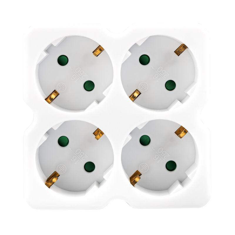 Разветвитель 4-м с заземл. 16А IP20 бел. Rexant 11-1073