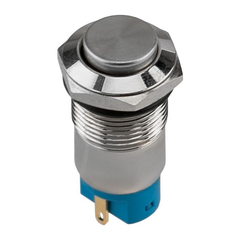 Кнопка антивандальная d12 без фикс. (2с) (ON)-OFF выпуклая (A12-B2) блист. Rexant 06-0339-A