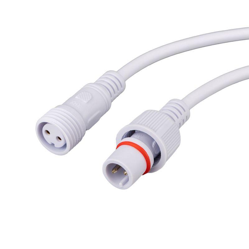 Кабель соединительный (2pin) герметичный (IP67) 2х1.0кв.мм 300В бел. Rexant 11-9820