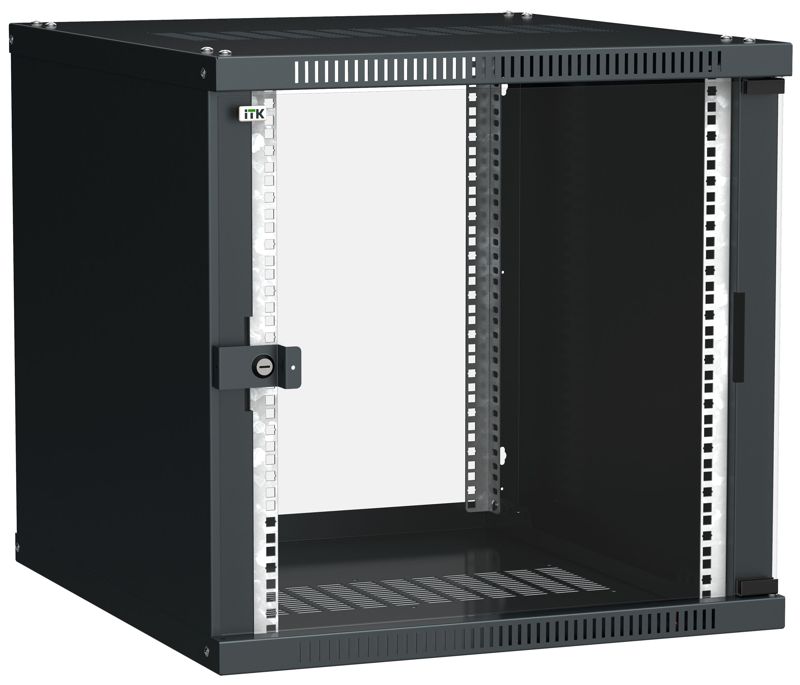 Шкаф LINEA WE 9U 600x600мм дверь стекло черн. ITK LWE5-09U66-GF