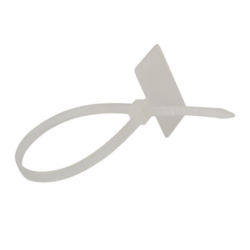 Хомут кабельный 2.5х100 с площадкой под маркер нейл. бел. (уп.100шт) Rexant 07-0106-2