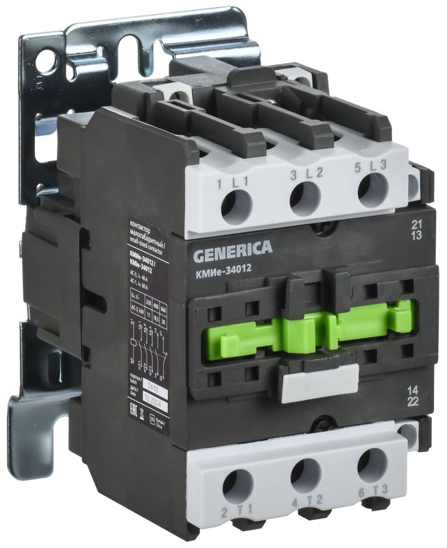 Контактор КМИе-34012 40А 400В/АС3 1НО 1НЗ GENERICA KKME31-040-400-11