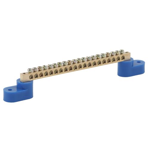 Шина N "ноль" на двух угловых изоляторах ШНИ-6х9-20-У2 NO-222-62 син. (уп.10шт) Эра Б0033441