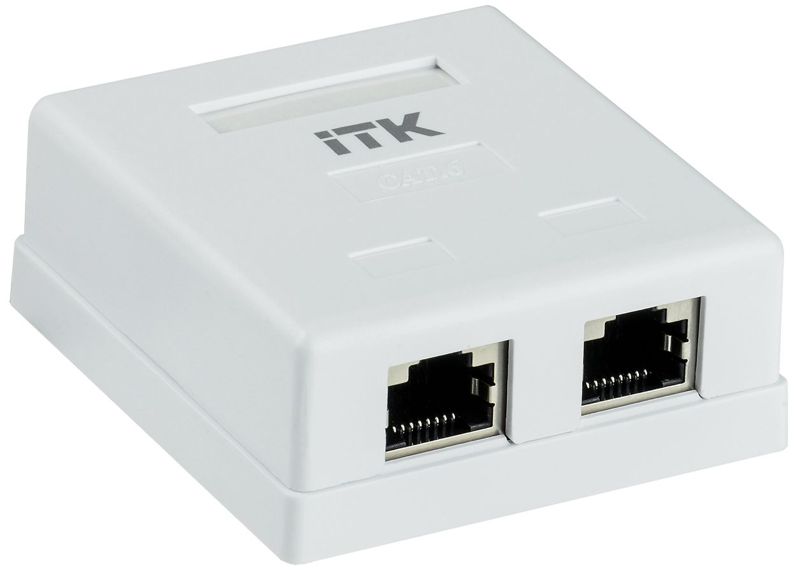 Розетка компьютерная 2-м ОП RJ45 кат.6 FTP ITK CS2-1C06F-22