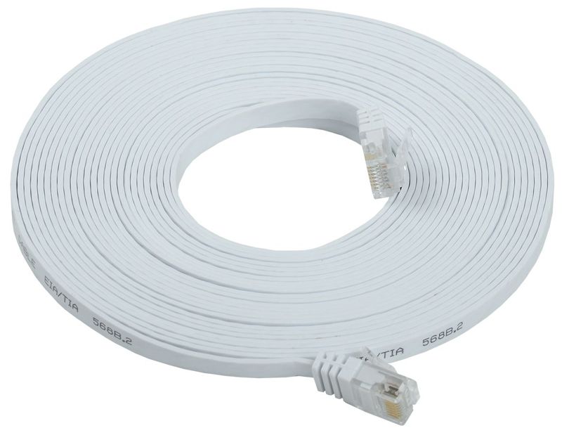 Патч-корд кат.6 UTP плоский 7м бел. ITK PC08-C06U-7M-FL