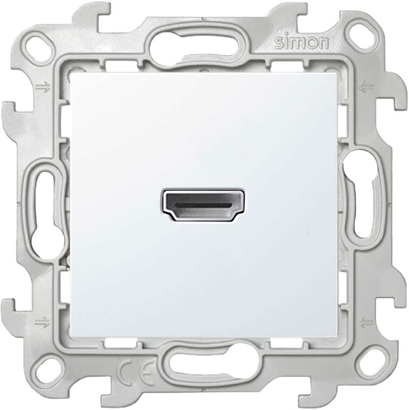 Розетка HDMI 1.4 1-м СП Simon 24 IP20 коннектор механизм бел. Simon 2411094-030