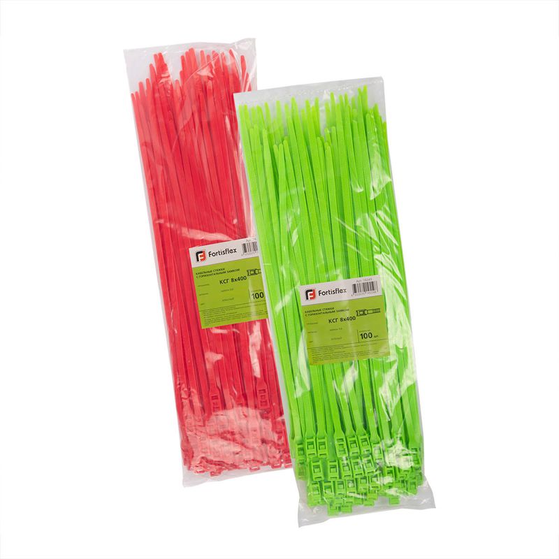 Хомут кабельный КСГ 8х400 разъемный с гор. замком желт. (уп.100шт) Fortisflex 74248