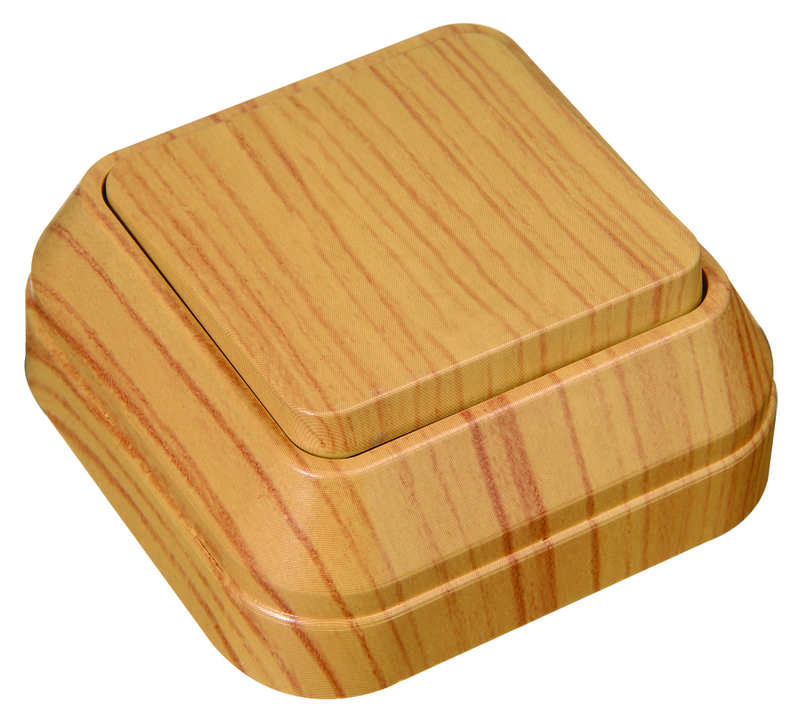 Переключатель проходной 1-кл. ОП 10А IP20 дуб Makel 45305