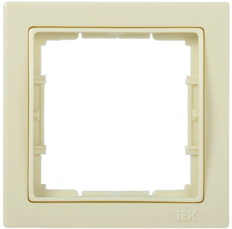 Рамка 1-м BOLERO Q1 РУ-1-БК квадрат. крем. IEK EMB12-K33-Q1