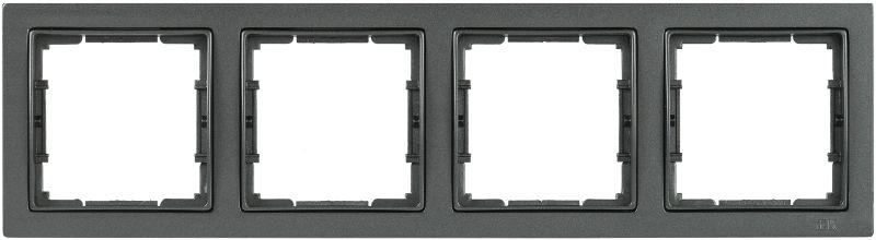 Рамка 4-м BOLERO Q1 РУ-4-БА квадрат. антрацит IEK EMB42-K95-Q1