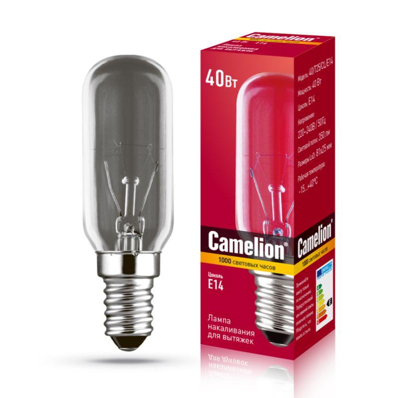 Лампа накаливания MIC 40/T25/CL/E14 для вытяжек Camelion 12984