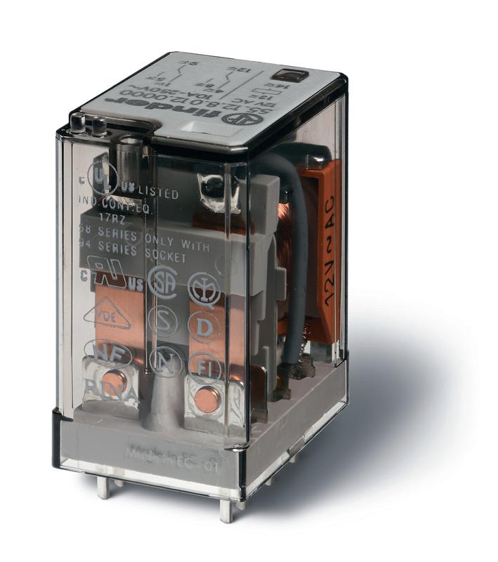 Реле миниатюрное универсальное электромеханич. монтаж на печатную плату 2CO 10А AgNi 12В DC RTI FINDER 551290120000