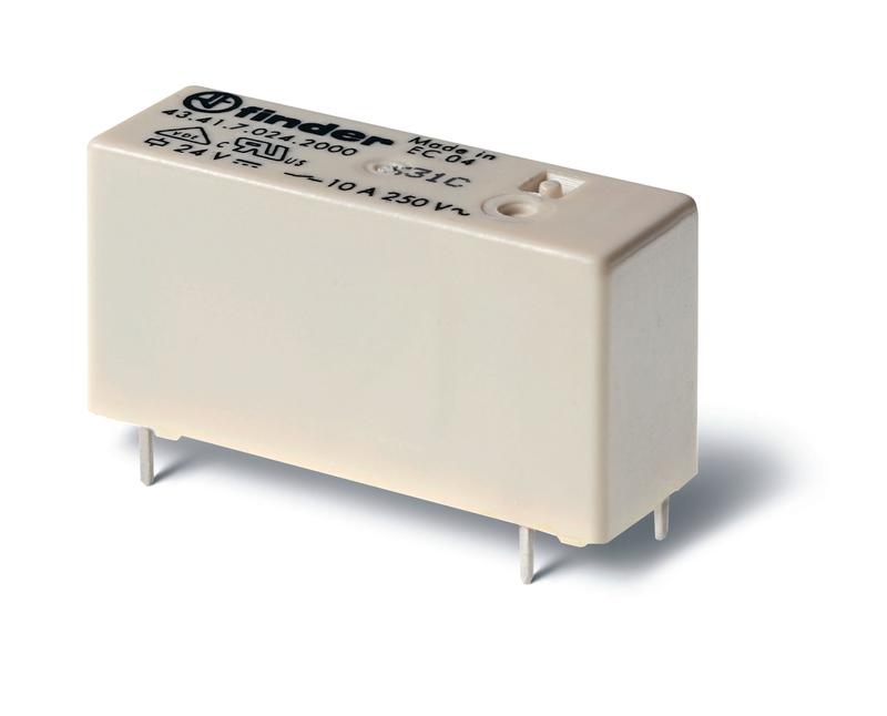 Реле низкопрофильное миниатюрное электромеханич. монтаж на печатную плату выводы с шагом 5мм 1NO 10А AgCdO 6В DC (чувствит.) RTII FINDER 434170062300