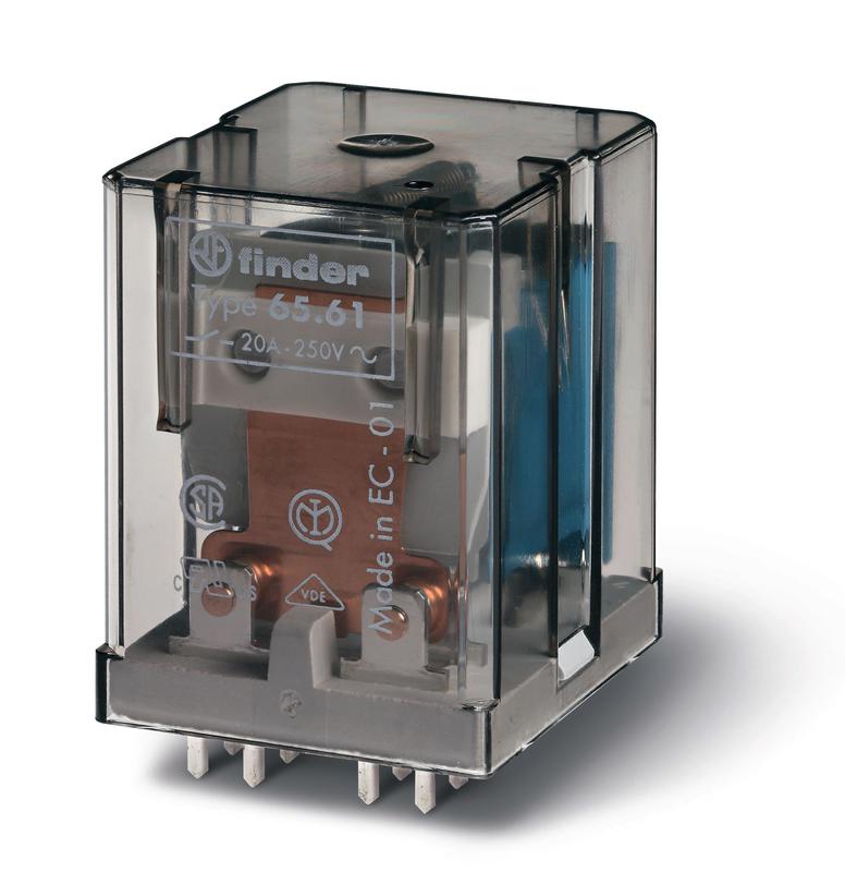 Реле силовое электромеханич. монтаж на печатную плату раздвоен. выводы 1NO 30А AgCdO (зазор >/=3мм) 230В AC RTI FINDER 656182300300