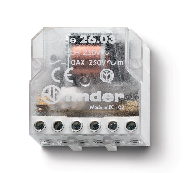 Реле шаговое электромеханич. 1NO + 1NC 10А 2 состояния AgNi 110В AC монтаж в коробке IP20 FINDER 260381100000