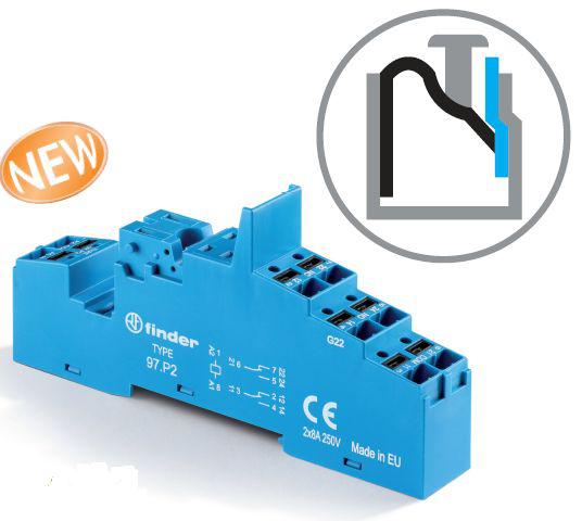 Розетка с безвинт. клеммами Push-in для реле 46.61 модули 86.30 99.02 в комплекте пластик. клипса 097.01 син. FINDER 97P1SPA