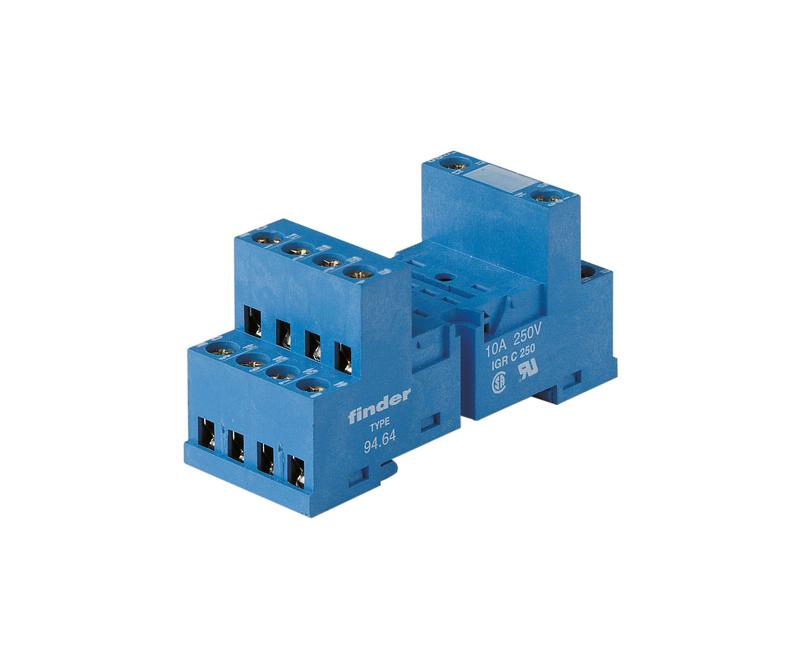 Розетка с винт. клеммами (с зажимной клетью) для реле 55.32 таймера 85.02 в комплекте металлич. клипса 094.51 син. FINDER 9462SMA