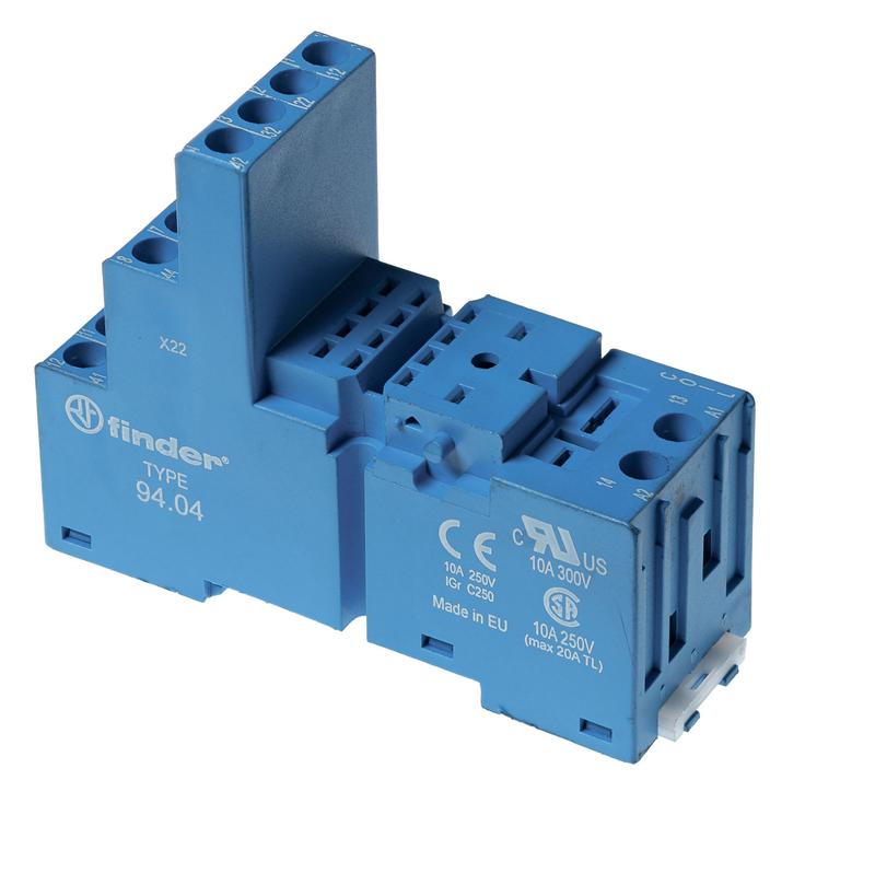 Розетка с винт. клеммами (с зажимной клетью) для реле 55.32 таймера 85.02 модули 86.00 99.02 в комплекте пластик. клипса 094.91.3 син. FINDER 9402SPA