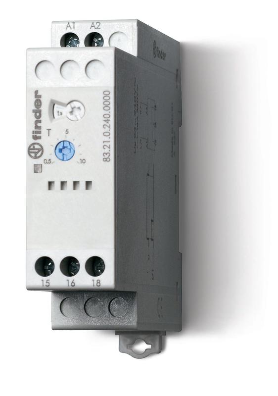 Таймер модульный 1-функциональный (DI) 24…240В AC/DC 1CO 16А 22.5мм регулировка времени 0.05с…10дней IP20 FINDER 832102400000