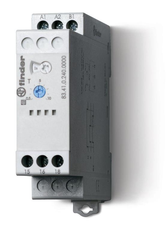 Таймер модульный мультифункциональный (AE EEa FE GE IT BEp DEp SHp) 24…240В AC/DC 2CO 12А 22.5мм регулировка времени 0.05с…10дней IP20 FINDER 835202400000