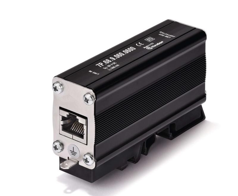 Устройство защиты от импульсных перенапряжений УЗИП для цифровых линий Ethernet Cat.6 6-60В тип 3 уст. на рейку 35мм IP20 FINDER 7P6890600600