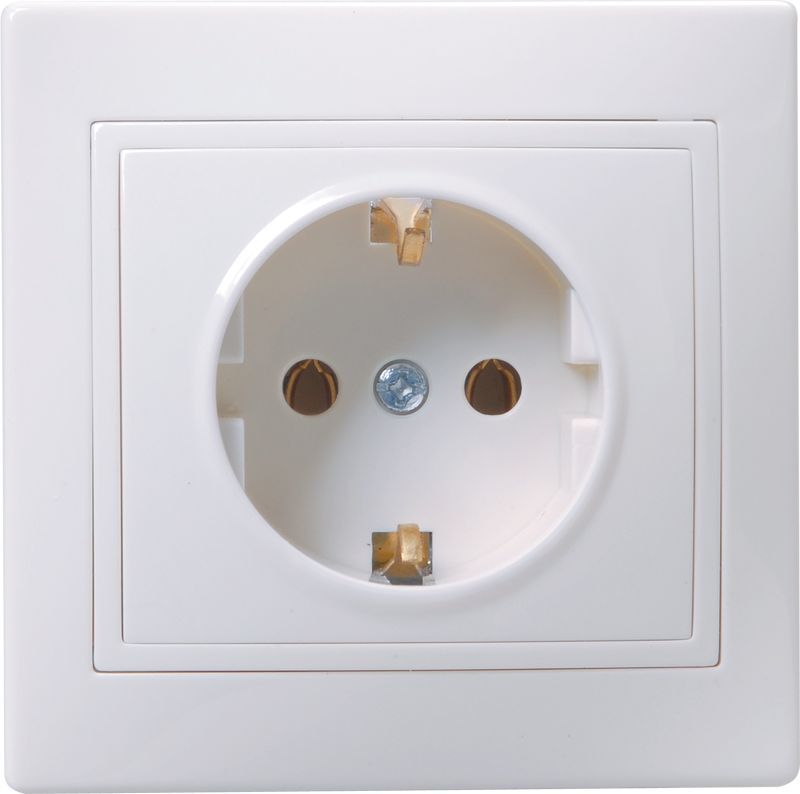 Розетка 1-м СП Кварта РС10-3-КБ 16А IP20 с заземл. без защ. шторок керамика бел. GENERICA ERK11-K01-16-K