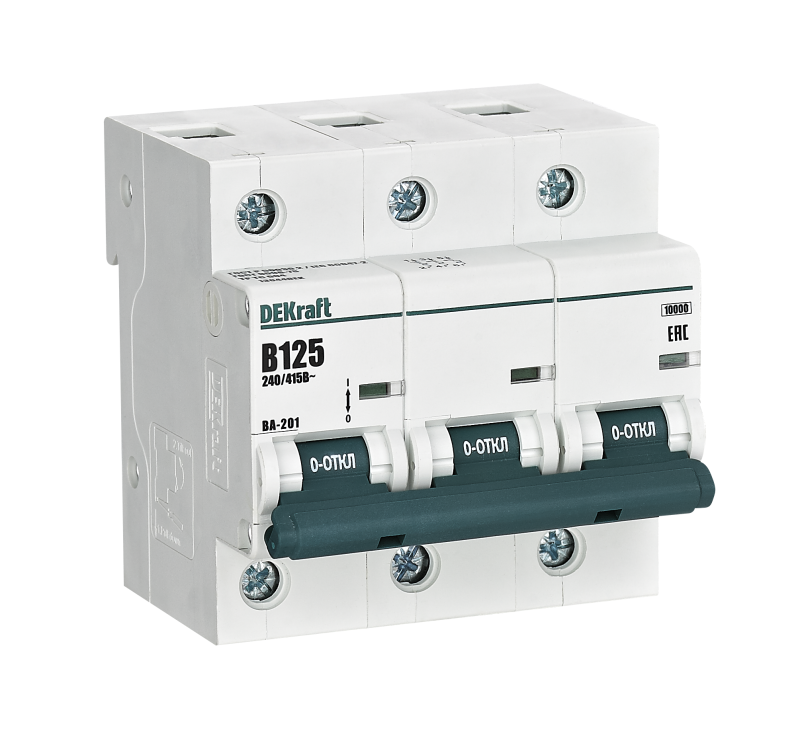 Выключатель автоматический 3п B 125А 10кА ВА-201 DEKraft 13044DEK