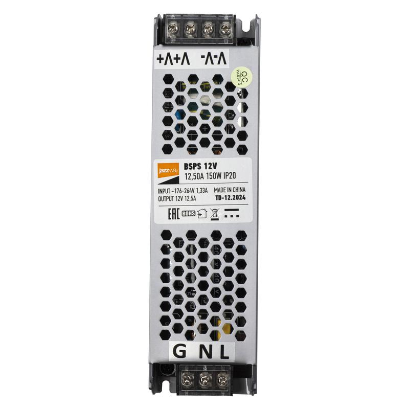 Блок питания для светодиодной ленты 150Вт 12.5А 12В IP20 BSPS метал. JazzWay 5024397