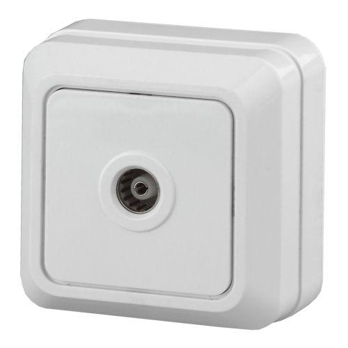 Розетка телевизионная одиночная TV ОП Quadro 2-301-01 IP20 бел. Intro Б0027658