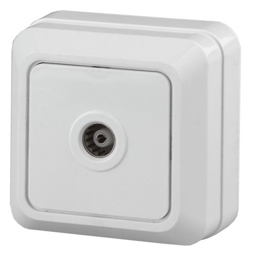 Розетка телевизионная одиночная TV ОП Quadro 2Э-301-01 бел. Intro Б0038872