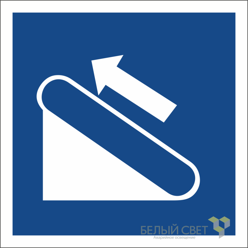 Знак безопасности NPU-2424.D04"Эскалатор (подъемник)" Белый свет a20371