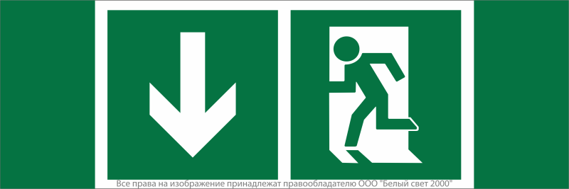 Знак безопасности NPU-3413.E40"Указ. двери эвакуац. выхода (левостор.)" Белый свет a18165