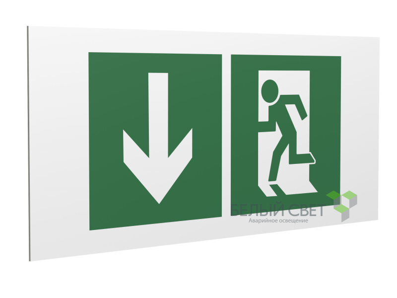 Знак безопасности PS-40206.E40"Указ. двери эвакуац. выхода (левостор.)" Белый свет a18210