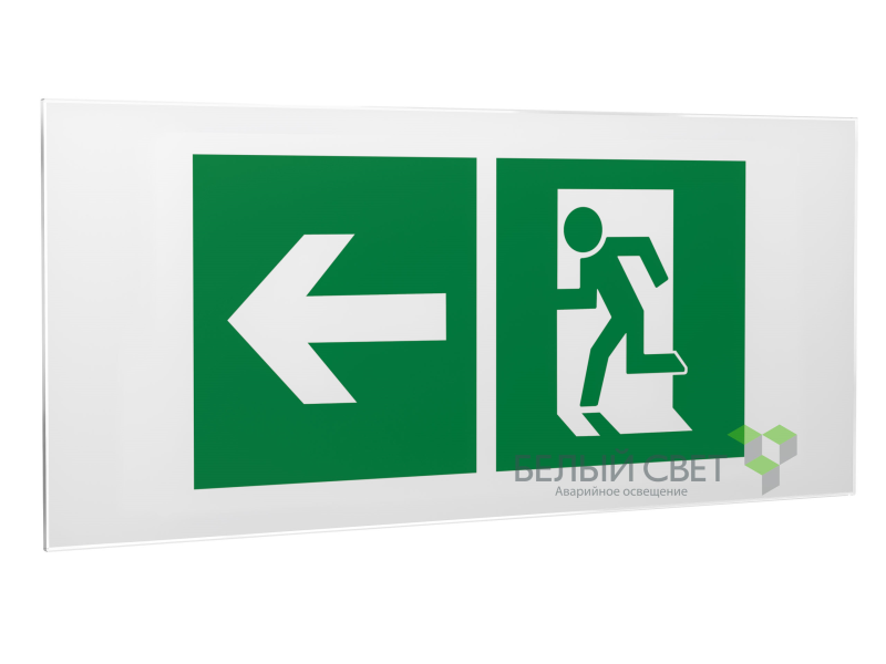 Знак безопасности PS-50206.E32"Напр. к эвакуационному выходу налево" Белый свет a18211