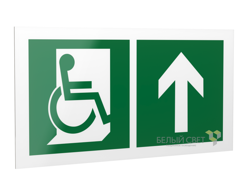 Рассеиватель BS-DR-4.E69"Напр. движ. к эвакуац.выходу МГН прямо" Белый свет a21033