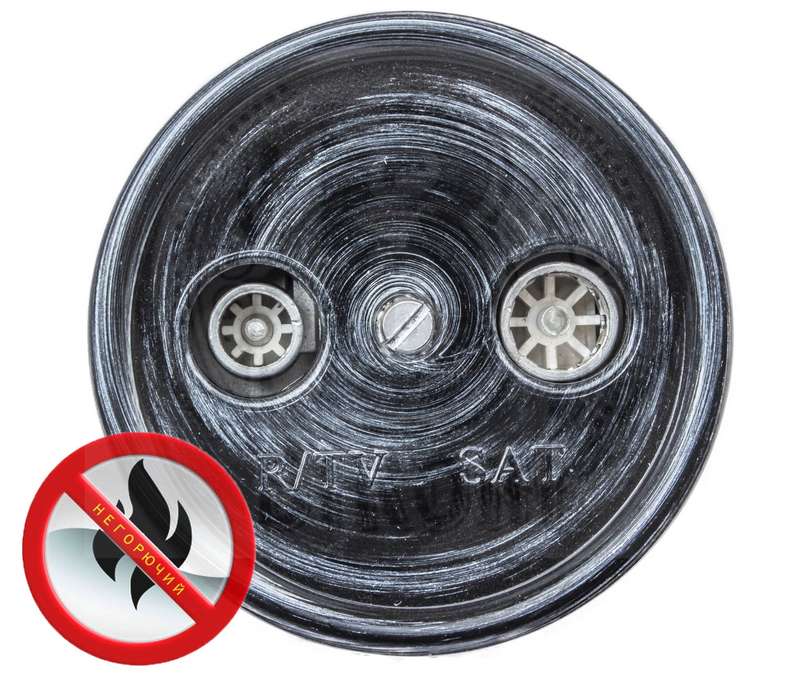 Розетка телевизионная оконечная TV/R/SAT 1-м ОП Лизетта 10А IP20 ретро ABS-пластик серебр. век Bironi B1-305-11