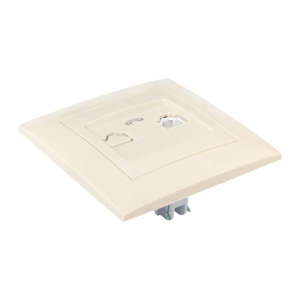 Розетка телефонная 1-м СП Валенсия RJ11 крем. PROxima EKF EWT01-034-20