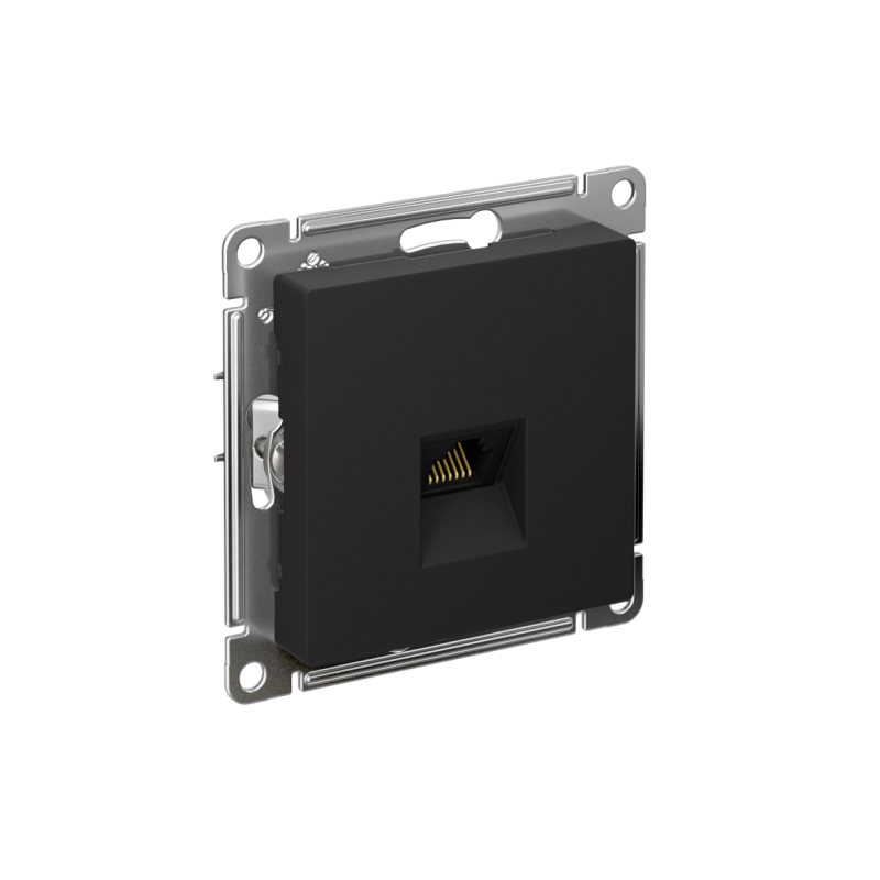 Розетка компьютерная AtlasDesign RJ45 кат.6A механизм карбон SE ATN001086