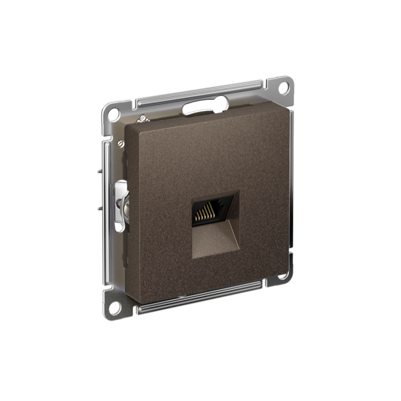 Розетка компьютерная AtlasDesign RJ45 кат.6A механизм мокко SE ATN000686